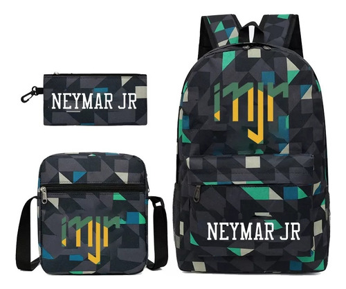 Mochila Neymar Talla 10, Juego De 3 Mochilas Color Negro