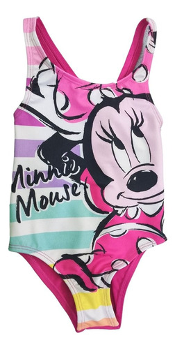 Traje Baño Enterizo Minnie Mouse Minie Lazo Niño Infantil