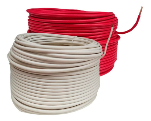 Kit 2 Cable Electrico Cca Calibre 12 50 Metros Blanco Y Rojo