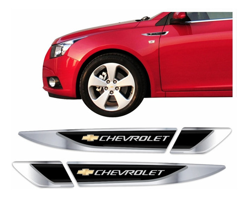 Adesivo Emblema Aplique Chevrolet Cruze Resinado Cromado Par