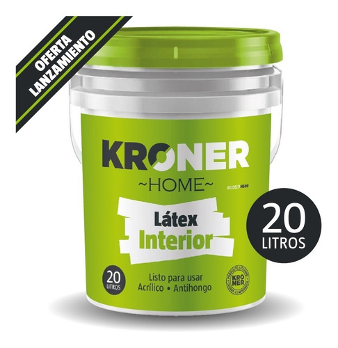 Pintura Látex Interior Mate 20 Lts Kroner Antihongo Oferta 