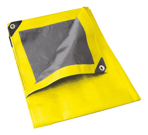 Lona De Polietileno Color Amarillo Con Fondo Plata, 4 X 5 M