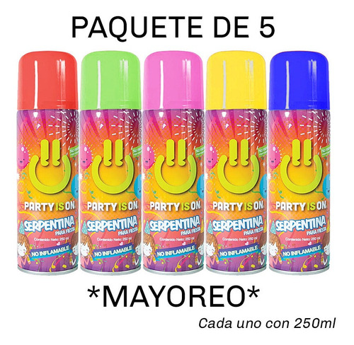 Serpentina Mayoreo Liquida Lanzador Fiesta Halloween Navidad