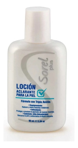 Loción Aclarante Sorel Plus 90ml - Exfoliante Despigmentante Tipo de piel Grasa