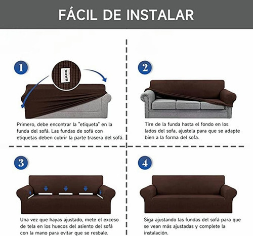 Bd Funda For Sofá De 3 Plazas Con Elástico Con Brazo, 1