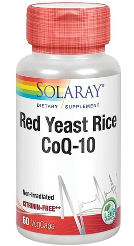 Arroz De Levadura Roja Coq10 Solaray 60 Capsulas Vegetales