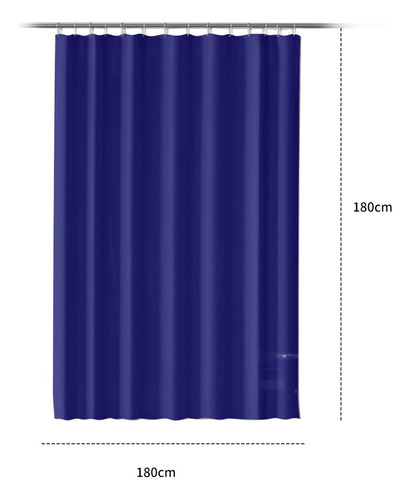 Cortina De Ducha Impermeable Para Lavar, 180 X 180 Cm, Con 1