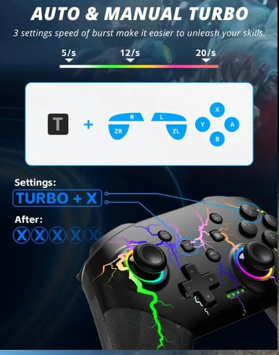 Controle de joystick sem fio Data Frog S80 Controlador sem fio preto
