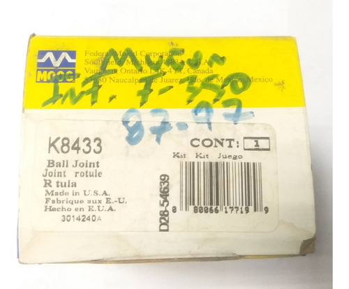 Muñon Inferior Ford F-150,250,350 4x2 1987-1997 Moog