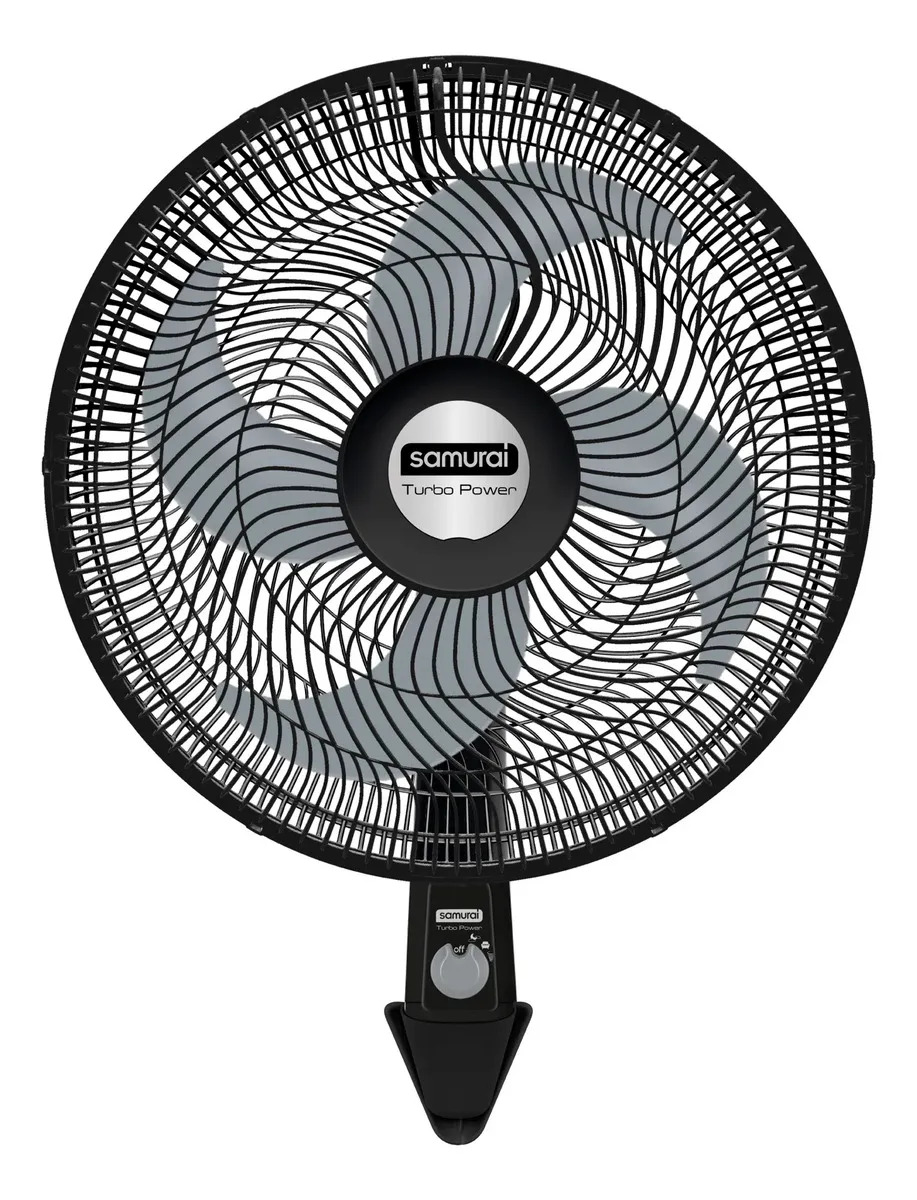 Ventilador de Pared Samurai Turbo Power, 4 Aspas, 18" (45.72 cm), Negro