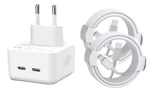 Cargador Doble Carga Rápida 35w Compatible iPhone-iPad