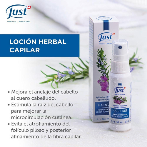 Imagen 5 de 8 de Loción Capilar Anti Caída Haircare De Romero 30ml Swiss Just