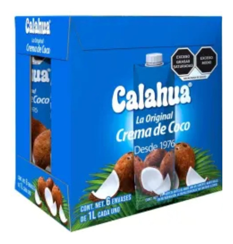 Crema De Coco Calahua 6 Pack De 1 L C/u