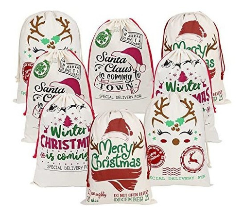 3 Pack Santa Zapatos Cotton Bolsa De Navidad Grandes Z2vz8