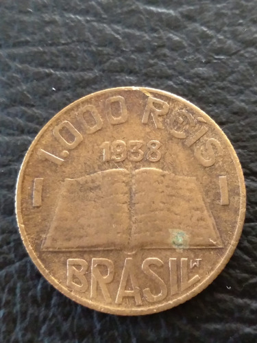 Moneda Brasil Bronce 1938 1000 Reis. L. C01