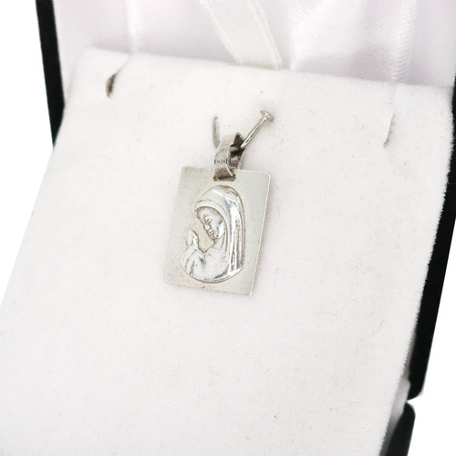 Dije Medalla Virgen Niña Nena Plata 925 Bautismo Comunion Color Plateado