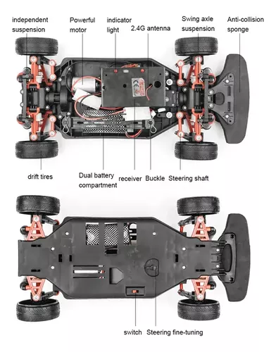 Carro Corrida Controle Remoto Drift 4x4 Gtrb