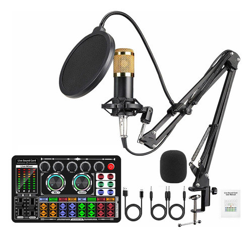 Equipo Podcast Interfaz Audio Cambiador Voz F999 Microfono