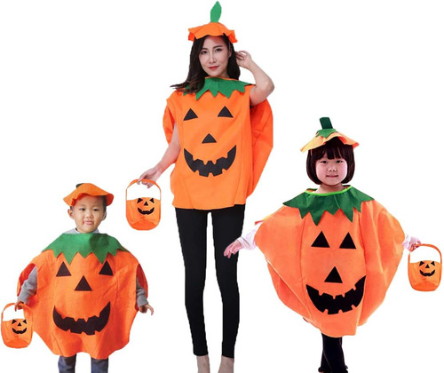 Qbsm Niños Halloween Naranja Calabaza Traje Traje Ropa De Fi