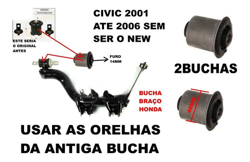 Bucha Suspensão Braço Traseiro Civic 1.7 2001/2006