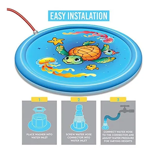 Alfombrilla Splash Rociador Agua Infanti 162cm Diseño Jardín