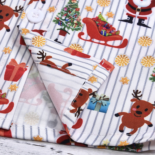 Camisa Y Pantalones Cortos Navideños Rojos De 100 Cm Para Ni
