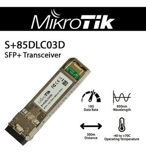 Modulo Transceptor Mikrotik S+85dlc03d 10g Sfp+ 300mts