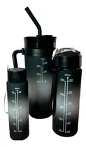 Comprar Set 3 Botellas De Estampado 2d Negro Y+regalo Agendita