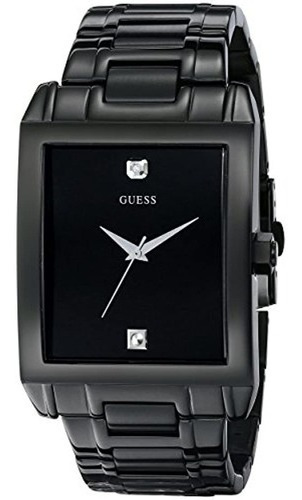 Reloj Clásico Con Detalles De Diamante Rectangular Negro