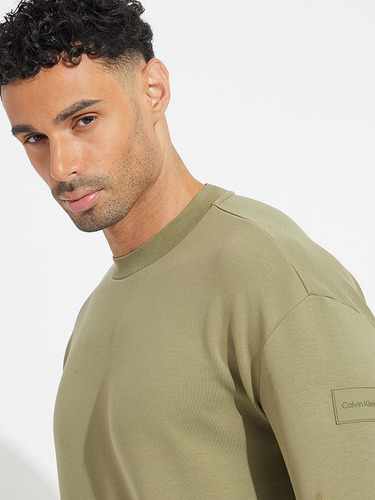 Polerón Color Block Interlock Verde Calvin Klein