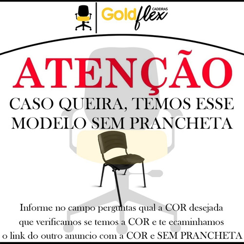 Kit 5 Cadeira Universitaria Iso Escola Faculdade Livro Curso