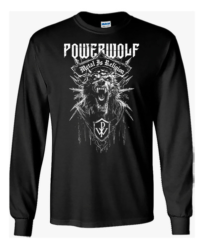 Powerwolf Playera Manga Larga T04