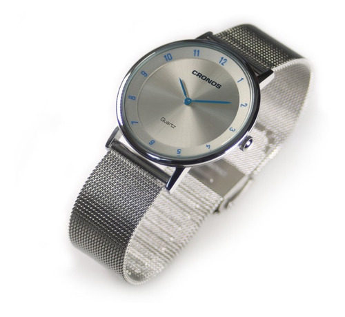 Imagen 8 de 10 de Reloj Cronos Tempus Blue Acero Inox Ultra Fino Resist Agua
