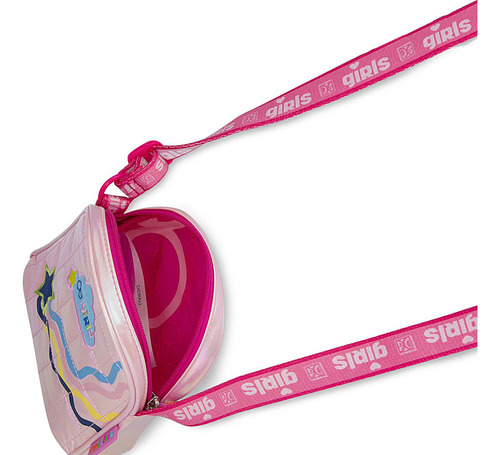 Bolsa Niñas Crossbody Cloe Didrali Mediano Acabado de los herrajes Oro Color Rosa Correa de hombro Rosa Diseño de la tela Liso