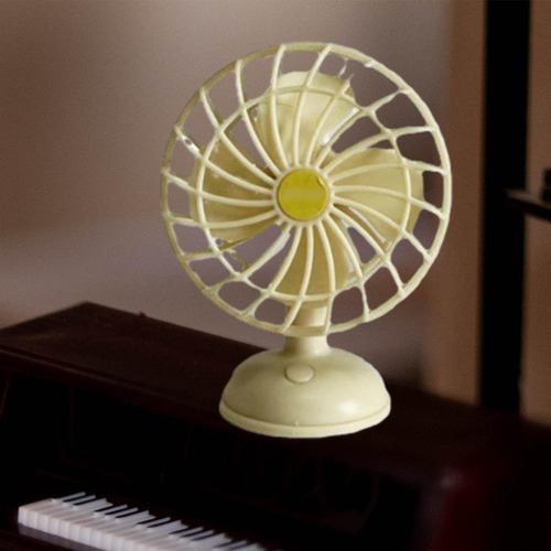 1:12 Casa De Muñecas Ventilador Eléctrico Usb Amarillo