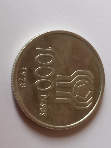 Moneda Mundial Argentina 78. 1000 Pesos Plata. Año 1977