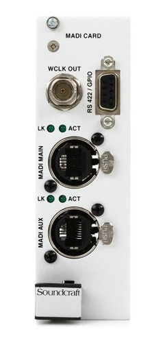 Placa Soundcraft Vi Madi Cat 5 P/ Mesa Digital Vi Cor Branco