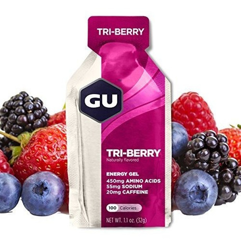 Gu Energy Original Nutrición Deportiva Energy Gel, Tri-berry