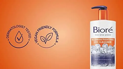 Bioré Blemish Ice Cleanser, Ácido Salicílico, Limpia Y Ayuda
