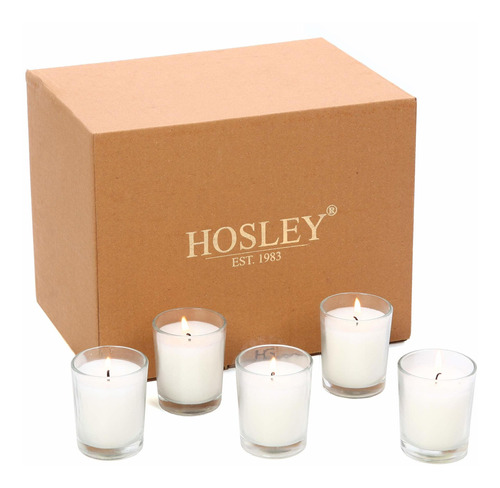 Hosley Juego De 24 Velas Votivas De Color Marfil Sin Aroma, 