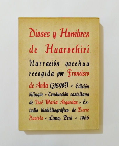 Dioses Y Hombres De Huarochirí - Arguedas, José María