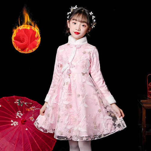 Nuevo Vestido Navideño Hanfu De Invierno Y Otoño Para Niñas