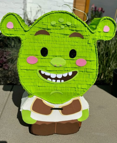 Piñata Cartón Arcoirispapel Colorido 1 Unidad Verde Sherk Sherk Grande