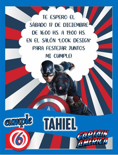 Kit Imprimible Candybar Capitán América 100% Editable 