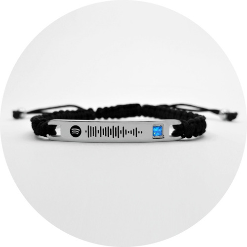 Imagen 2 de 7 de Pulsera Spotify Acero Grabado Láser Personalizado 1152