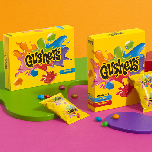 Gushers Snacks Con Sabor A Frutas, Sabores Tropical Y Fresa