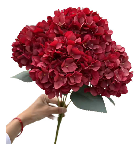 3 Ramos De Flores Hortensias Artificiales Boda Fiesta Decora Multicolor