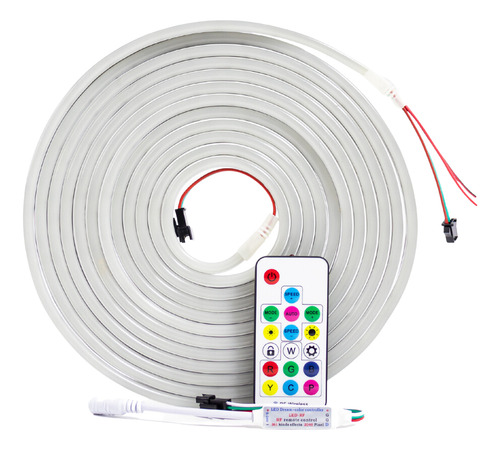 Mangueira Neon Ws2811 Digital 5m 12v Endereçavel Alto Brilho Luz Rgb