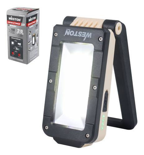 Lámpara De Trabajo Led Con Base Plegable Recargable 210lm