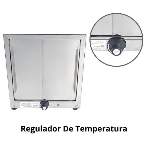 Estufa Vidro Curvo 4 Bandejas Dupla Inox Com Selo Do Inmetro